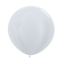 Sempertex Satin Pearl Wit Latex Ballonnen 10st 60cm Pearl White