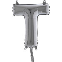 Grabo Zilver Letter 'T' Folie Ballon 35cm