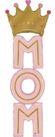 Roze 'Mom' met Kroon SuperVorm Folie Ballon 182cm