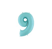 Pastel Blauw Cijfer '9' Folie Ballon 35cm