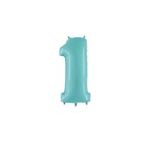 Pastel Blauw Cijfer '1' Folie Ballon 35cm
