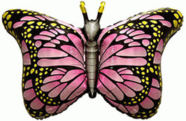 Roze Vlinder SuperVorm Folie Ballon 81cm
