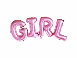 Baby Roze Letters 'Girl' Folie Ballon 36cm