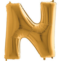 Goud Letter 'N' Folie Ballon 101cm
