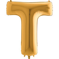 Goud Letter 'T' Folie Ballon 101cm