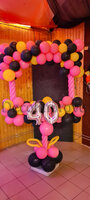 Fuchsia Zwart Geel '40 jaar' Foto Frame Ballondecoratie 100x100cm