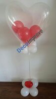 Gevuld Hart Transparant Helium Ballon 