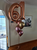 Ballonnentros Chroom '61 jaar' Helium Ballonnenboeket