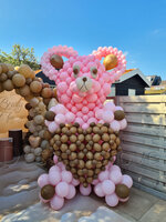 Teddybeer Roze met Hart Ballondecoratie