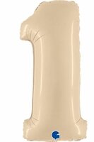 Grabo Creme Cijfer '1' Folie Ballon 101cm