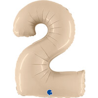 Grabo Creme Cijfer '2' Folie Ballon 101cm