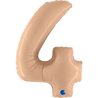 Grabo Satijn Nude Cijfer '4' Folie Ballon 101cm