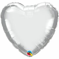 Qualatex Chroom Zilver Hart Folie Ballon 45cm Chrome Silver