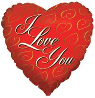 Betallic Rood 'I Love You' Hart Folie Ballon 45cm