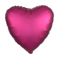 Anagram Granaatappel Rood Luxe Satijn Hart Folie Ballon 48cm