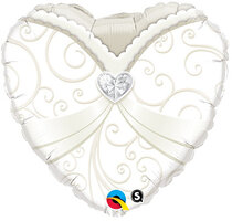 Qualatex Bruidsjurk Hart Folie Ballon 45cm
