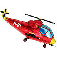 Flex Rood Helicopter Folie Ballon 81cm