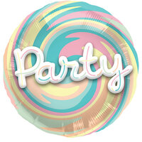 Sempertex Pastelkleuren 'Party' 3D tekst effect Folie Ballon 56cm