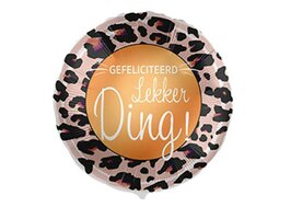 Sempertex Panterprint 'Gefeliciteerd Lekker Ding' Folie Ballon 45cm