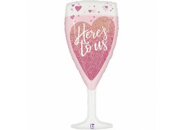 Grabo Champagneglas 'Here's to Us' SuperVorm Folie Ballon 94cm