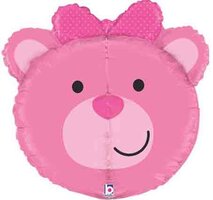 Betallic Roze Beer Dimensional 3D Folie Ballon 69cm