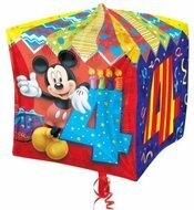 Anagram Mickey Mouse Cubez '4 jaar' Folie Ballon 38cm