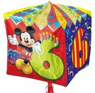 Anagram Mickey Mouse Cubez '6 jaar' Folie Ballon 38cm