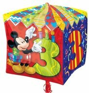Anagram Mickey Mouse Cubez '3 jaar' Folie Ballon 38cm