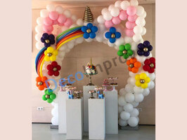 Ballonnenboog Eenhoorn met Bloemen 