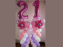 Ballonnenpilaar Standaard Lentethema '21 jaar' Set van 2