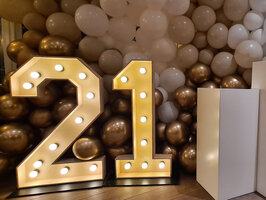 Lichtcijfers Hout '21' set van 2 Verhuur