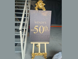 Glitter '50' met Gepersonaliseerde tekst Welkomstbord 60x90cm