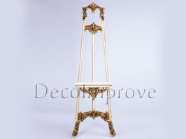 Schildersezel Creme Barok met Gouden Afwerking Verhuur