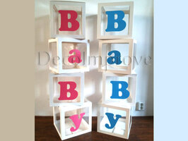 Blokkendozen Transparant 'BABY' set 4 stuks