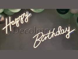 Wit 'Happy Birthday' Neon Bord
