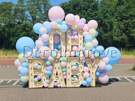 Lichtletters Hout 'OH BABY' set van 6 Verhuur