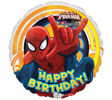 Anagram Spiderman 'Happy Birthday' Folie Ballon 45cm