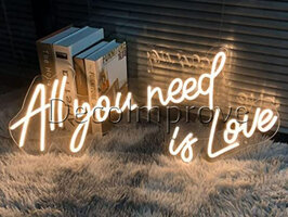Wit 'All you Need is Love' Neon Bord