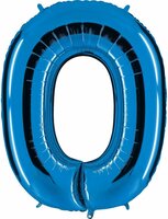 Grabo Blauw Cijfer '0' Folie Ballon 86cm