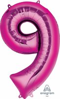 Anagram Fuchsia Cijfer '9' Folie Ballon 86cm