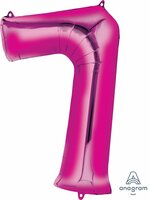 Anagram Fuchsia Cijfer '7' Folie Ballon 86cm