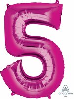 Anagram Fuchsia Cijfer '5' Folie Ballon 86cm