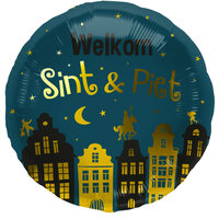 Folat Nacht "Welkom Sint en Piet" folie Ballon 40cm