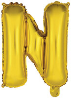 Riethmuller Goud Letter 'N' Folie Ballon 35cm