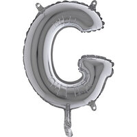 Grabo Zilver Letter 'G' Folie Ballon 35cm