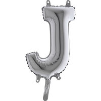 Grabo Zilver Letter 'J' Folie Ballon 35cm