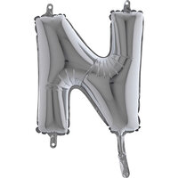 Grabo Zilver Letter 'N' Folie Ballon 35cm