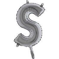 Grabo Zilver Letter 'S' Folie Ballon 35cm