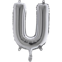 Grabo Zilver Letter 'U' Folie Ballon 35cm