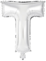 Riethmuller Zilver Letter 'T' Folie Ballon 35cm